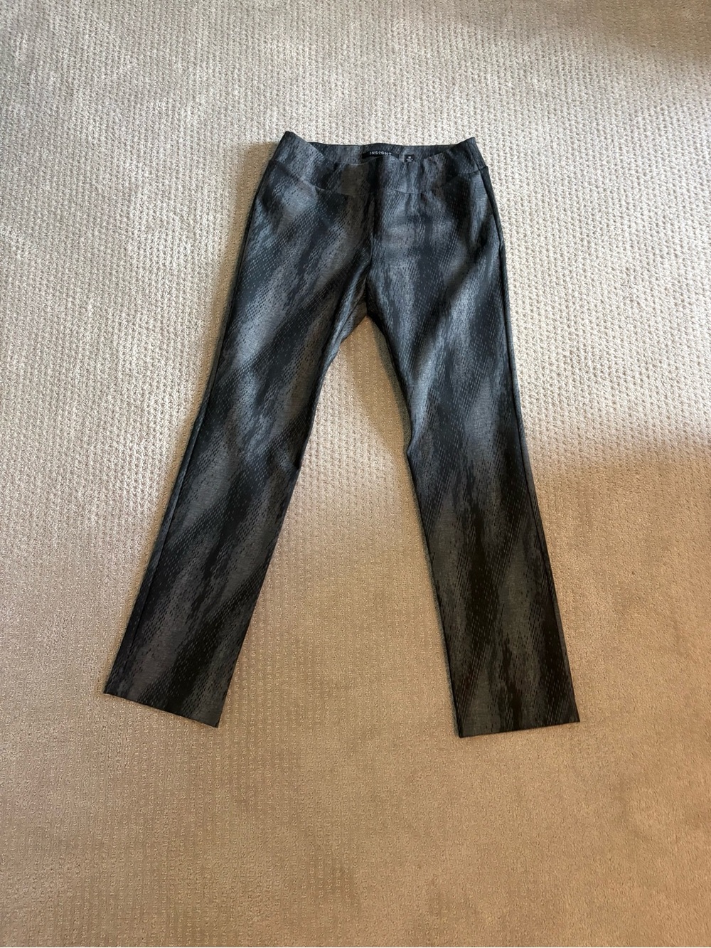 Insight Black Textured Straight-Leg Pants